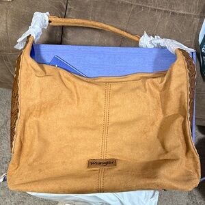 Wrangler Suede Hobo Purse Embossed Slouchy Shoulder Bag 2 Piece